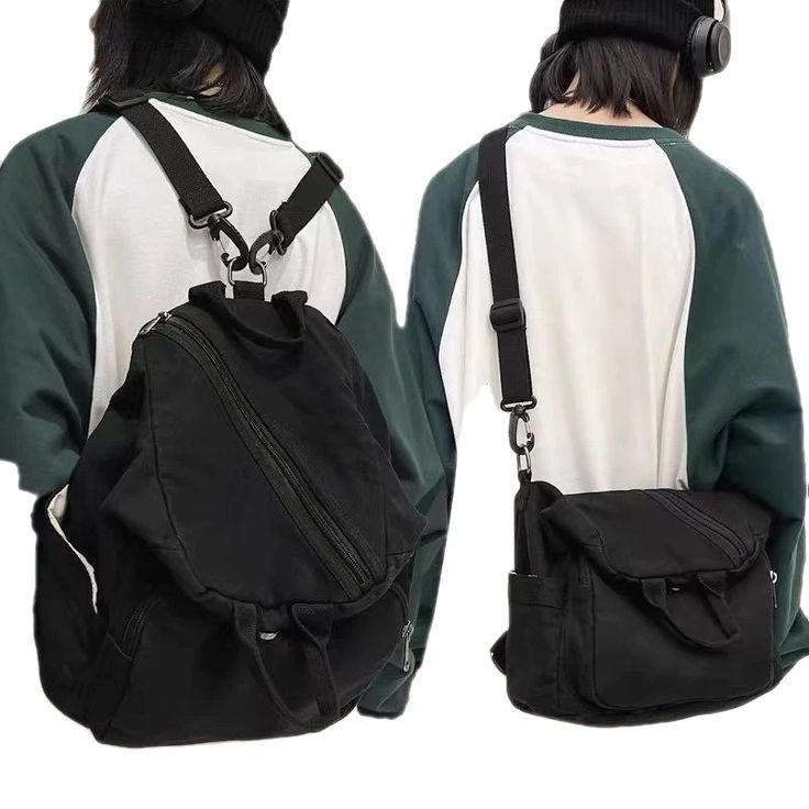 Korean Versatile School Bag | Durable Back-To-School Backpack | Aeshtetic Bags – Tristar Boutique Casual Large Capacity Canvas Bag For Students, Casual Shoulder Bag With Zipper Closure For School, Canvas Shoulder Bag For Students Back To School, Canvas Shoulder Bag For Back To School, Student Canvas Bags With Zipper Closure, Casual Satchel Backpack For Students, Casual Student Satchel Backpack, Casual Shoulder Bag For School, Functional Cotton Canvas School Bag