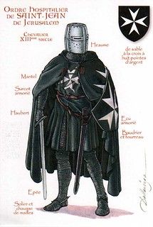 a drawing of a knight with armor and swords on it's chest, standing in front of an emblem