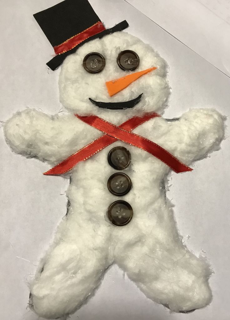 a snowman made out of buttons and felt