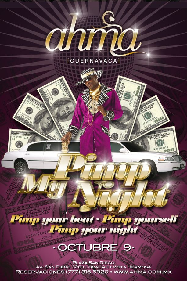 a flyer for a party with money coming out of the car and on top of it