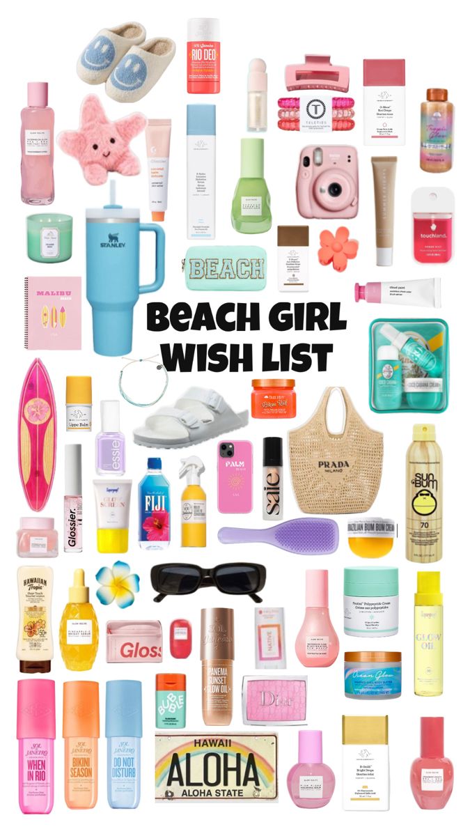 the beach girl wish list is filled with items