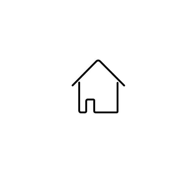 the outline of a house is shown in black on a white background, it appears to be simple