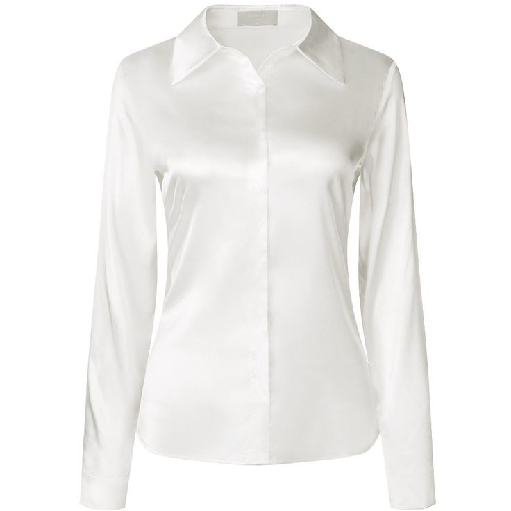 Keep your look professional and stylish in this satin shirt from Hobemty. This satin shirt can be a perfect addition to almost any outfit from formal to daily wear, great for work, meetings, office, work, casual, daily dressing, etc. Pair it with pencil skirts or suit pants for an elegant office look. Comfortable and versatile, this satin shirt can be perfect on its own or as a layer under a blazer. Satin Button-up Blouse For Work, Elegant Formal Shirt With Collared Neckline, Elegant Office Wear Shirt With Collared Neckline, Elegant Collared Shirt With Back Button Closure, Office Lady Formal Collared Shirt, Formal Collared Shirt, Formal Collared Shirt For Office, Satin Top With Button Closure, Solid Satin Top With Button Closure