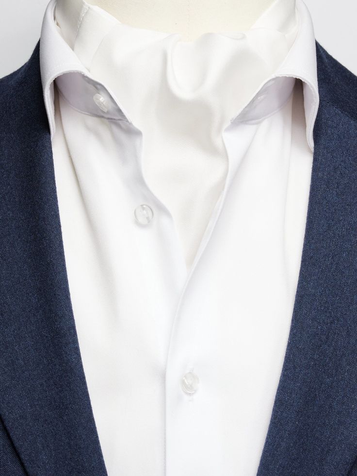 Men’s cravats – single pointed plain ascot in 100% silk.
Things are often today more casual, and an ascot tie is a great way to not look sloppy but elegant. In terms of patterns and strong colors, you can go bold because it’s a more casual accessory and of course, you always want to try to match the ascot with your outfit. So, an ascot should match the rest of your outfit in terms of its color and style, but it does not need to be the exact same color as the rest of the ensemble. If you wear a s Elegant Fitted White Pocket Square, Elegant White Fitted Pocket Square, Classic Business Pocket Square, Elegant White Pocket Square For Business, Elegant Pocket Square For Formal Occasions, Classic Fitted Semi-formal Neckwear, Classic Fitted Neckwear For Semi-formal Occasions, Classic White Pocket Square For Formal Occasions, Elegant Solid Pocket Square For Business