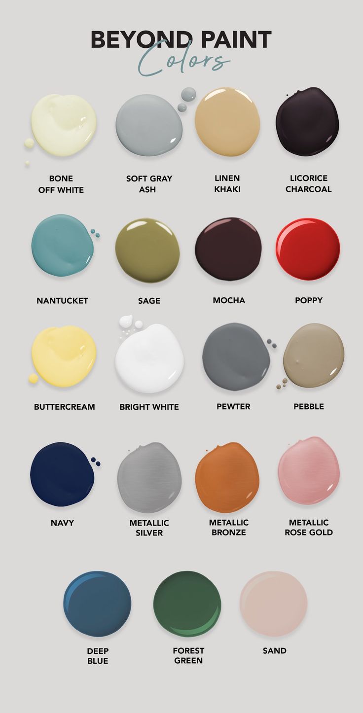 the different shades of paint are shown in this poster, which is also available for purchase