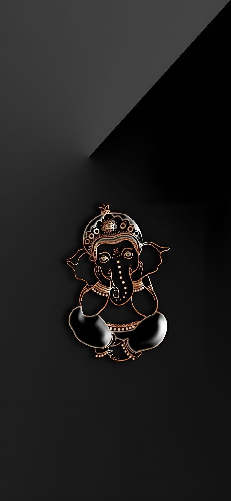 an intricately designed ganesh idol on a black background