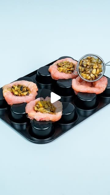 a tray with some food on top of it