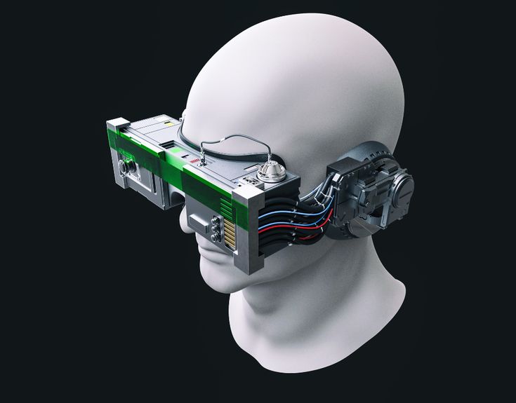 a white mannequin head with an electronic device attached to it's face