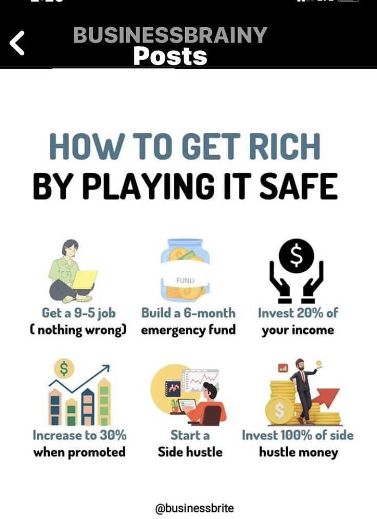 the info sheet shows how to get rich by playing it safe for people who are in business