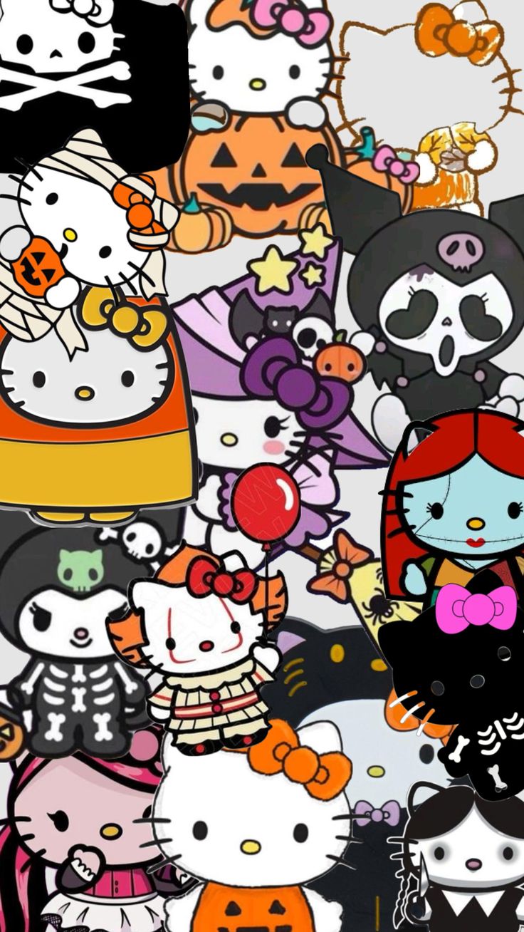 an image of many hello kitty characters