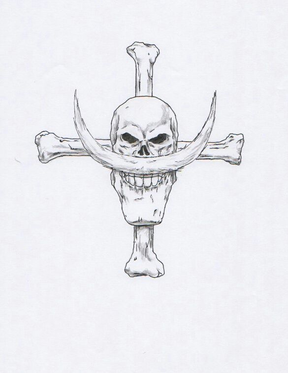 a drawing of a cross with a skull on it's head and two swords in the middle