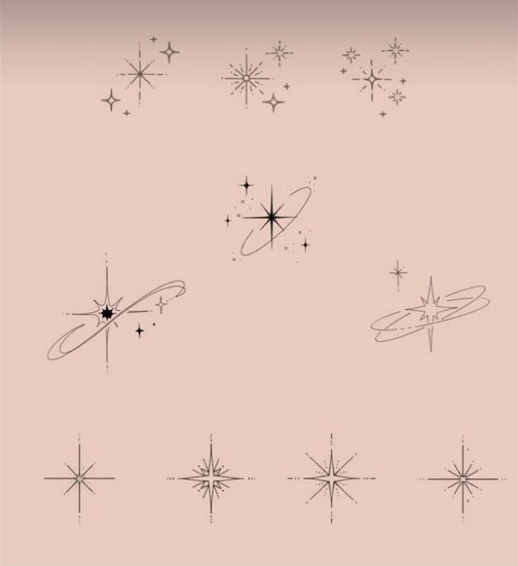 the stars are drawn in black and white on a pink background