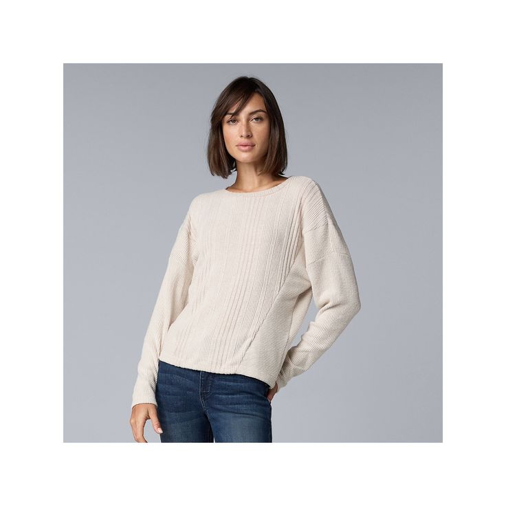 You'll love the comfortable style and relaxed fit of this women's Dolman Rib Knit Top from Simply Vera Vera Wang.Click on this WOMEN'S GUIDE to find the perfect fit and more! You'll love the comfortable style and relaxed fit of this women's Dolman Rib Knit Top from Simply Vera Vera Wang.Click on this WOMEN'S GUIDE to find the perfect fit and more! FEATURES Crewneck Long drop-shoulder sleeves Straight hemFIT & SIZING Relaxed fit 23 1/2-in. length from shoulder to hemFABRIC & CARE Rayon, polyester Casual Slouchy Cable Knit Sweater, Everyday Soft Knit Sweater, Casual Slouchy Sweater For Layering, Casual Cream Soft Knit Top, Cream Layered Casual Sweater, Casual Cream Sweater For Layering, Casual Soft Textured Spring Sweater, Casual Relaxed Fit Long Sleeve Knit Top, Casual Soft Sweater For Spring