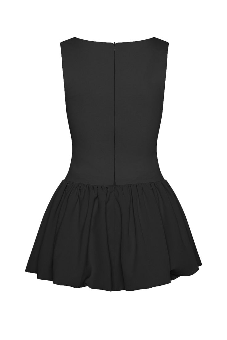 Our Bisou Bubble Knit Mini Dress is THE ultimate fun and flirty mini dress perfect for (literally) any occasion. Cut from a soft, stretch knit fabric in the most flattering silhouette, this black mini dress also features a flared skirt silhouette in a bubble style and accentuating details on the bust whilst providing coverage in all the right areas. Fit And Flare A-line Mini Dress In Elastane, Stretch Mini Dress With Ruffle Hem, Stretch A-line Mini Dress For Date Night, Party Mini Dress With Flattering Silhouette, Stretch Ruffled Mini Dress, Stretch Mini Dress With Ruffles, Flattering Silhouette Mini Dress For Night Out, Flattering Elastane Mini Dress For Night Out, Elastane Mini Dress With Flattering Silhouette For Night Out