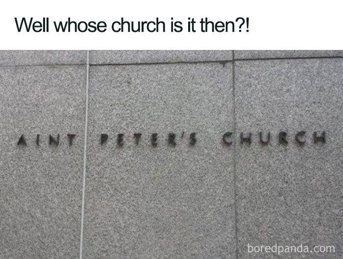 the words are written on the side of a wall that says, well whose church is then?