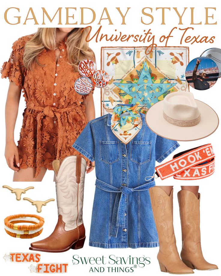 UT Austin Gameday fashion! Lets go Horns! Click to view! #hookem #atx #austin Ut Gameday Outfit Longhorns, Texas Longhorns Game Day Outfit, Ut Austin Game Day Outfit, Longhorn Gameday Outfit, Ut Gameday Outfit, Football Game Attire, Ut Football, Gameday Fashion, Aggie Football