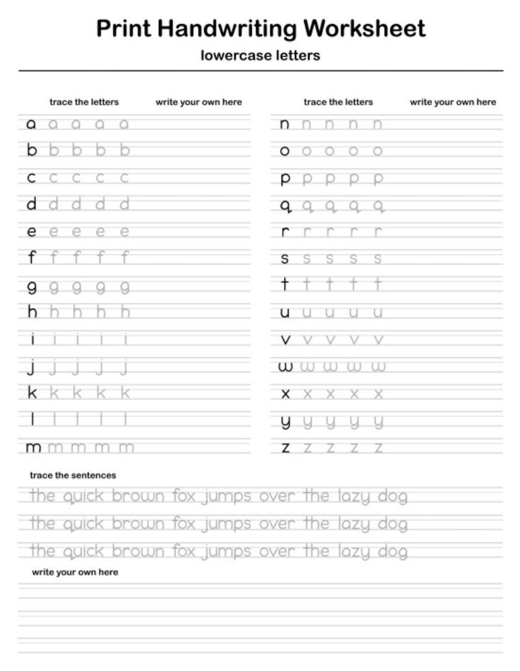 printable handwriting worksheet for kids with letters and numbers on the front page