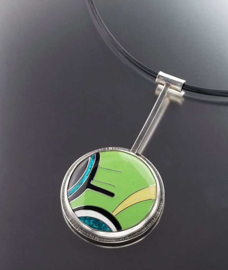 MODERN SILVER CLOISONNE ENAMEL PENDANT – www.janvandiver.com Green Cabochon Enamel Jewelry, Modern Green Round Pendant Jewelry, Green Enamel Round Pendant Jewelry, Green Hand Painted Round Pendant Jewelry, Contemporary Green Sterling Silver Jewelry, Hand Painted Green Modern Jewelry, Modern Hand Painted Green Jewelry, Modern Green Enamel Jewelry, Green Pendant Necklace With Inlay