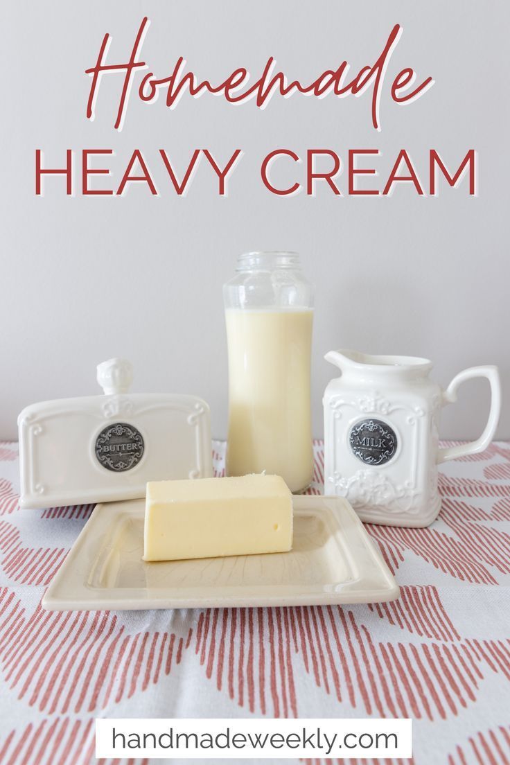 homemade heavy cream on a plate with milk