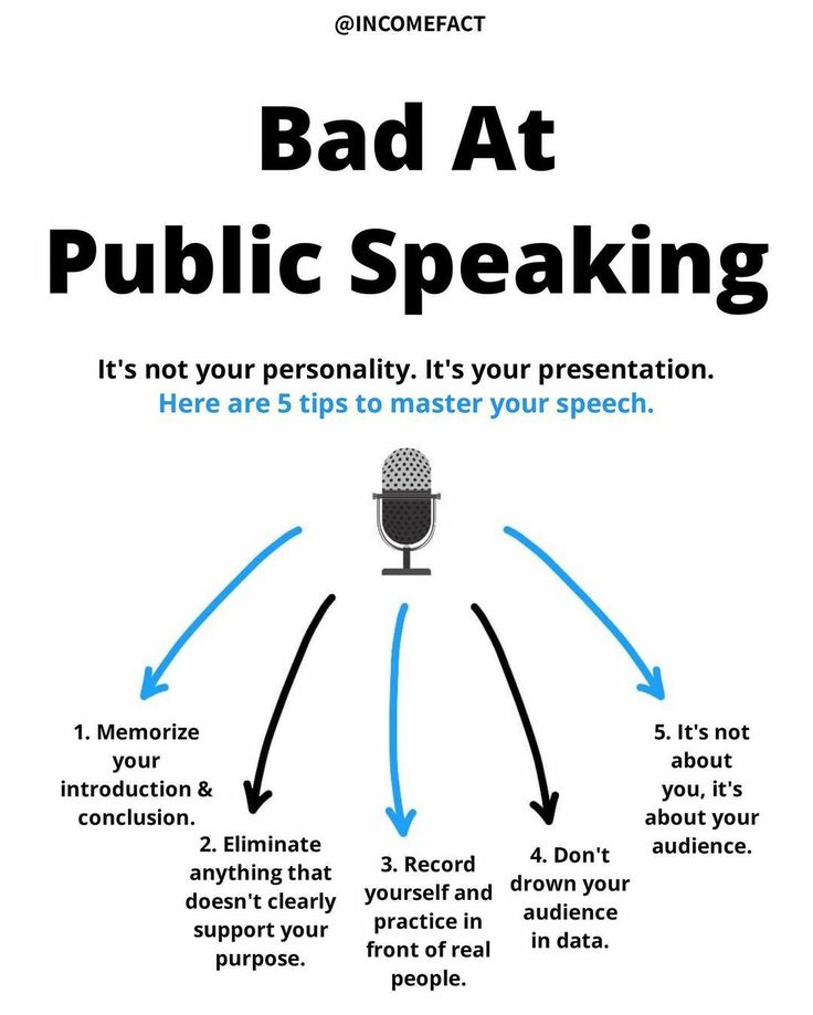 a poster with the words bad at public speaking and an image of a microphone on it