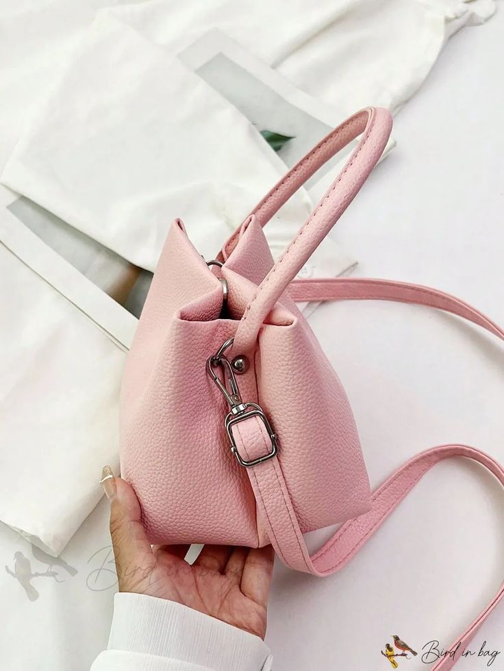 Bird in Bag - Solid Color Pink Casual Satchel For Shopping, Trendy Spring Satchel For School, Casual Pink Satchel For Shopping, Casual Pink Satchel, Casual Pink Bucket Satchel, Chic Pink School Satchel, Chic Pink Satchel For School, Casual Pink Satchel For Spring, Casual Square Satchel For Spring