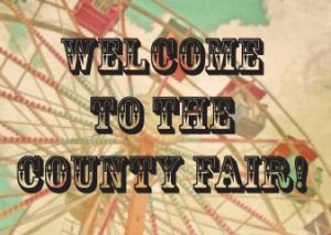 an image of a ferris wheel with the words welcome to the county fair