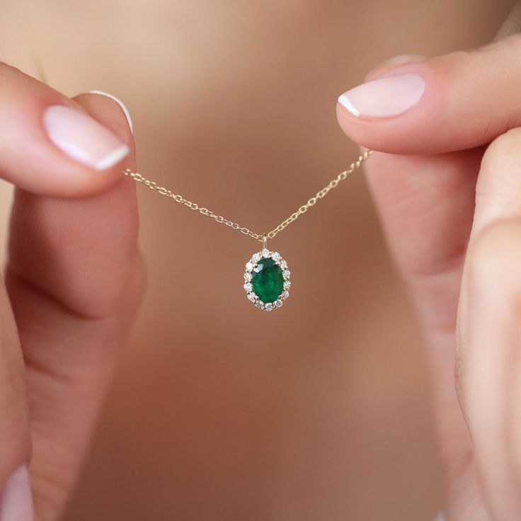 Emerald Halo, Inexpensive Jewelry, Halo Pendant, Emerald Pendant, Emerald Necklace, Cheap Jewelry, Emerald Jewelry, Green Emerald, Emerald Diamond