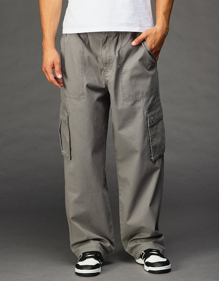 Rsq Loose Cargo Pull On Pants. Elastic Waist. Button Closure With Zipper Fly. Cargo Pockets On Both Legs. Slant Hand Pockets. Dual Back Pockets. Loose Fit. 100% Cotton. Machine Wash. Imported. Utility Full Length Pants With Button Closure, Casual Full-length Work Pants With Belt Loops, Casual Full-length Bottoms With Button Closure, Casual Cargo Pants With Button Closure And Tapered Leg, Casual Tapered Leg Cargo Pants With Button Closure, Casual Wide Leg Cargo Pants With Button Closure, Casual Cargo Pants With Button Closure, Casual Gray Bottoms With Belt Loops, Casual Cotton Cargo Pants With Button Closure