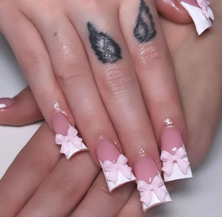 Duck Nails Aesthetic, Coquette Duck Nails, Slim Duck Nails, Duck Nails Pink, Mini Duck Nails, Trashy Y2k Nails, Cute Duck Nails, Nails Duck, Duck Nails