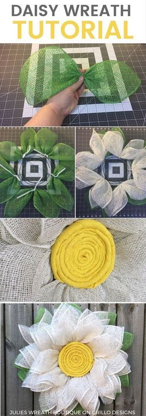 how to make daisy wreaths out of fabric