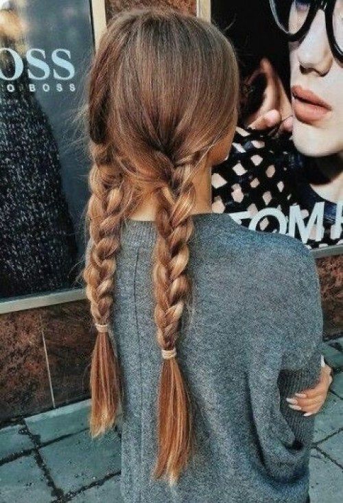 Two Braided Hairstyles To Try This Summer - DIY Darlin' Messy Plaits, Aesthetic Hairstyle, Pretty Braided Hairstyles, Super Hair, Peinados Fáciles Para Cabello Corto, Easy Hairstyles For Long Hair, Long Braids, Box Braids Hairstyles, Summer Hair