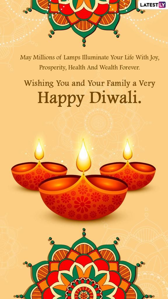 happy diwali greeting card with candles