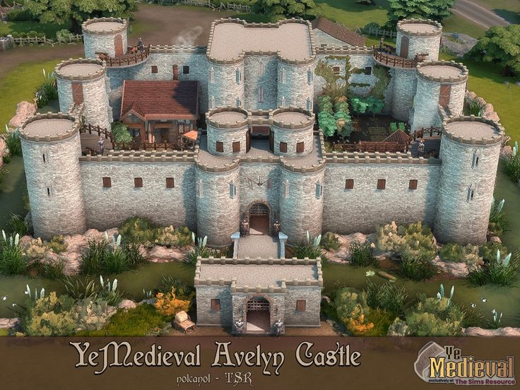 an aerial view of a medieval style castle