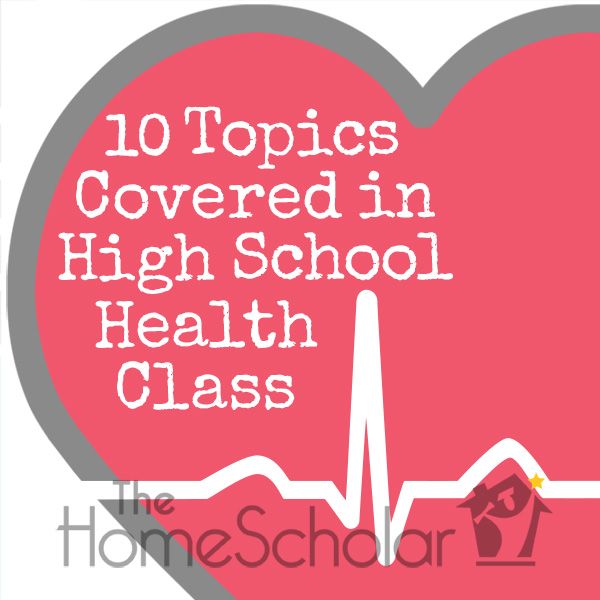 a heart with the words 10 topics covered in high school health class