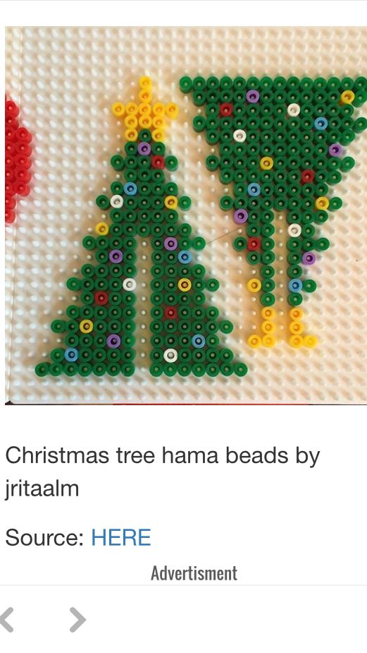 a cross stitch christmas tree is shown on the app store's facebook page, and it appears to be made out of plastic beads