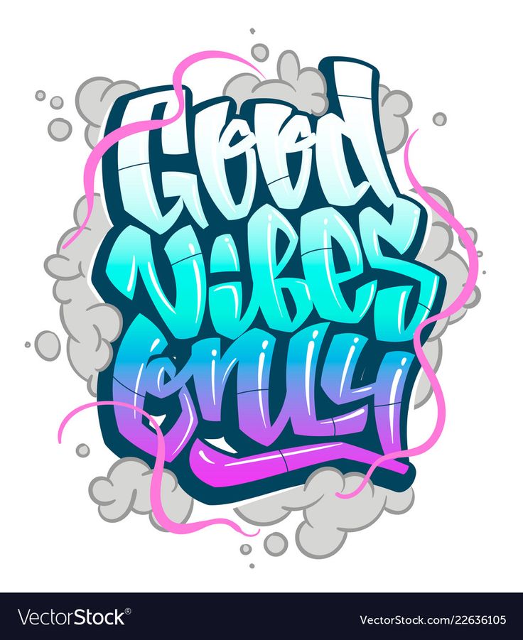 graffiti lettering with spray paint on white background