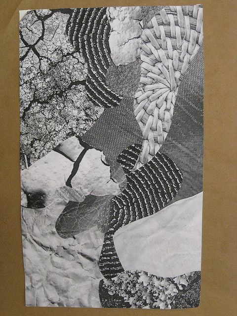 a black and white photo with an abstract design in the middle, on a brown background