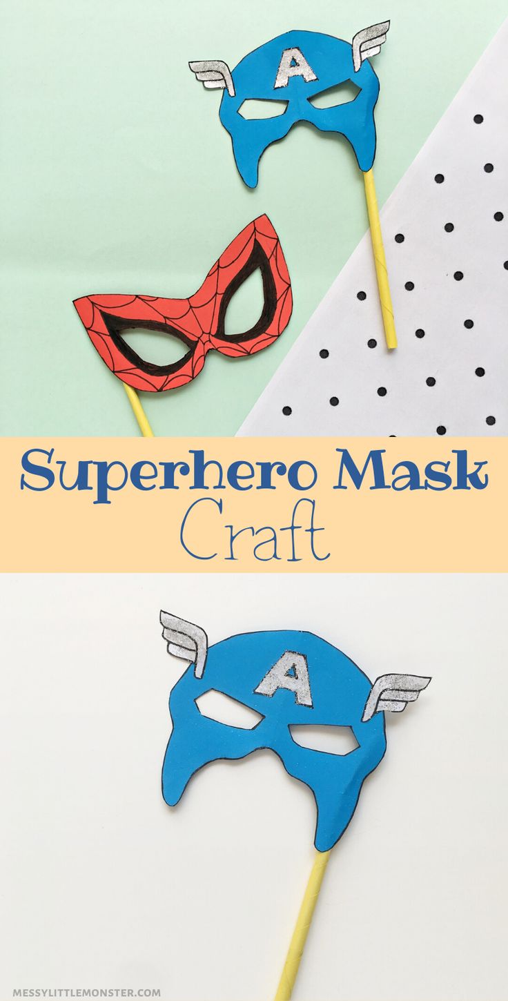 the superhero mask craft is made with construction paper and glue it's super easy to make