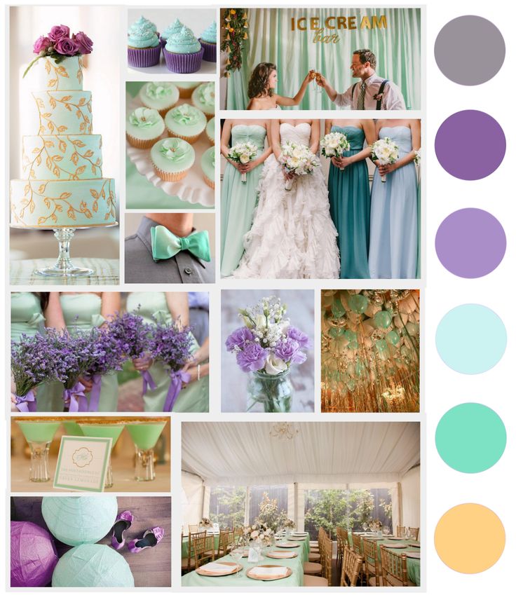 a collage of different wedding colors and themes