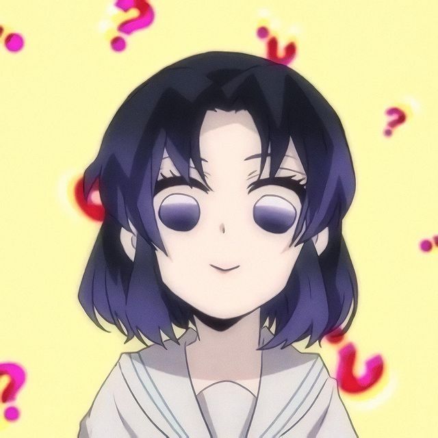 an anime character with purple hair and blue eyes