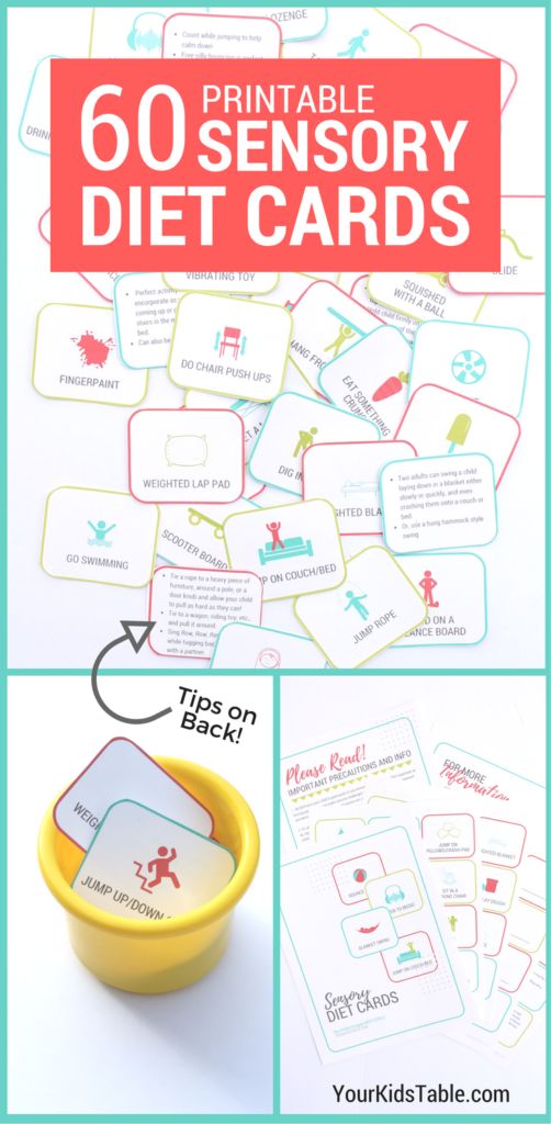 Sensory diet cards are an amazing tool to help kids improve their attention, communication, and more! Learn how to use them and print your own set. #sensoryprocessing #sensoryissues #sensoryfun Index Card Template, Sensory Integration Activities, Diet For Kids, Sensory Therapy, Sensory Diet, Sensory Ideas, Sensory Integration, Sensory Issues, Index Card