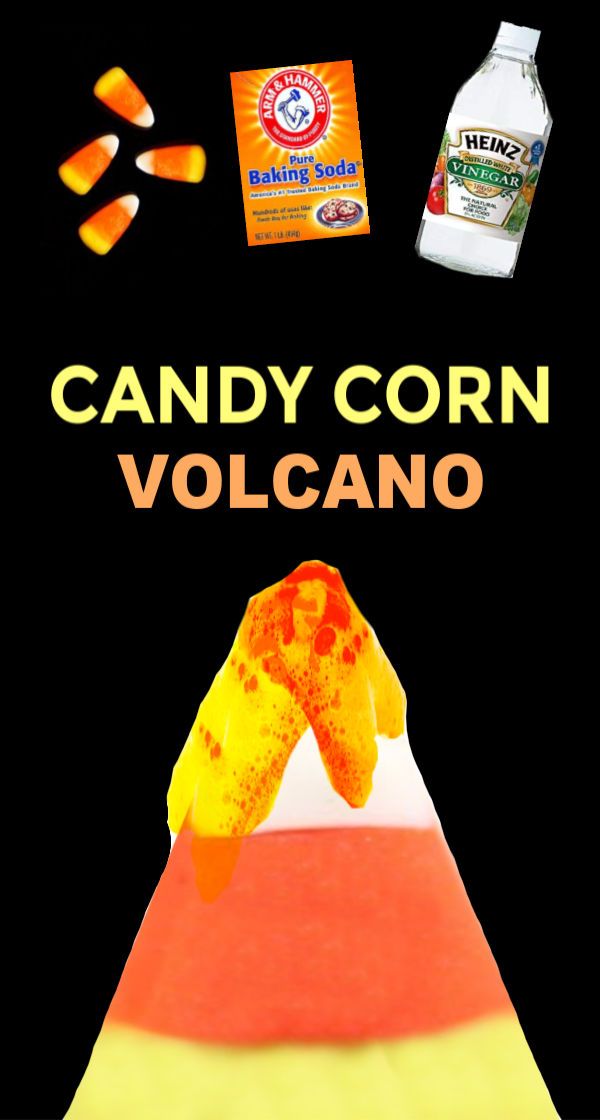 candy corn volcano with oranges and yogurt