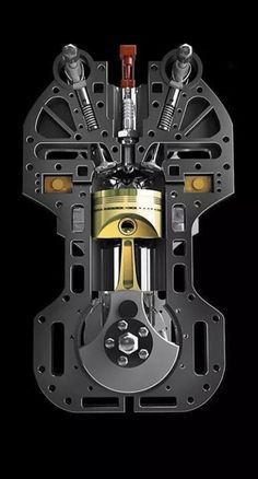 an image of a mechanical device on a black background