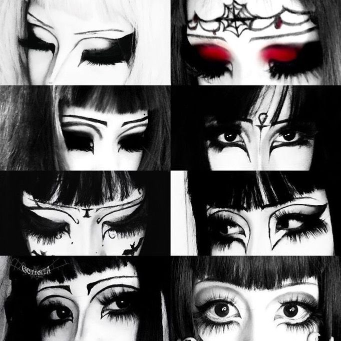 Goth Makeup Template, Mopey Goth, Goth Makeup Ideas, Goth Makeup Looks, Trad Goth Makeup, Goth Eye Makeup, Scene Makeup, Alt Makeup, Face Art Makeup