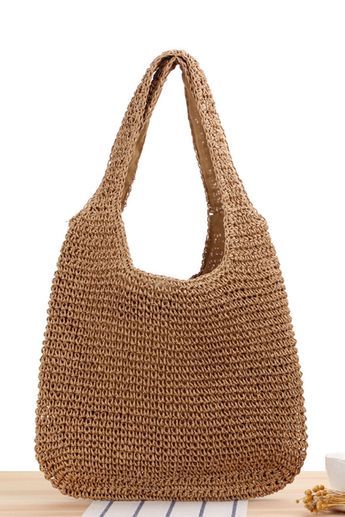 Description Bag Size: Large Pattern Type: Plain Type: Shoulder Tote Bag, Straw Bag Material: Straw Composition: 100% Polyester Casual Beige Tote Shoulder Bag, Trendy Light Brown Bag For Vacation, Trendy Light Brown Vacation Bag, Casual Light Brown Crochet Bag For Travel, Casual Beige Rectangular Bucket Bag, Casual Light Brown Crochet Travel Bag, Casual Rectangular Beige Bucket Bag, Casual Light Brown Shoulder Bag For Vacation, Light Brown Woven Bags For Daily Use