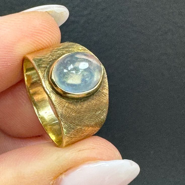 In Excellent Preloved Condition # 392 Gold Opal Ring Stamped 14k, Heirloom Style Gold Opal Ring With Bezel Setting, Heirloom Gold Opal Ring With Bezel Setting, 14k Gold Moonstone Cabochon Ring For Anniversary, Modern Gold Opal Rings, Modern 14k Yellow Gold Moonstone Ring, Classic Gold Moonstone Ring With Bezel Setting, Polished Yellow Gold Moonstone Ring For Gift, Yellow Gold Polished Moonstone Ring