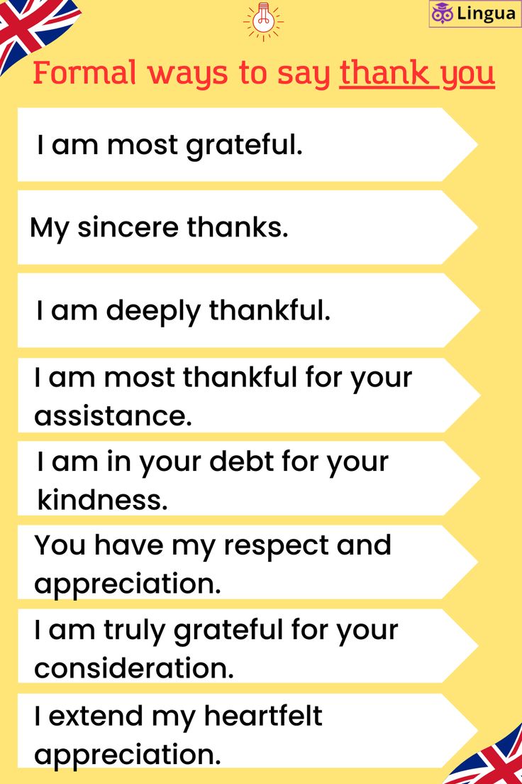 a yellow poster with the words formal ways to say thank you in english and spanish