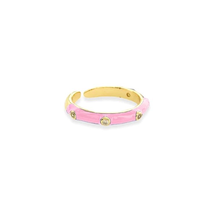 Material: Gold plated over brass, enamel, cubic zirconia Size: Approx. Size 6 Closure: Open Cheap Enamel Jewelry As Gift, Cheap White Enamel Rings, Affordable Enamel Jewelry For Gifts, Enamel Rings, Mens Items, Crystal Blue, Spirit Wear, Enamel Ring, Fall Gifts