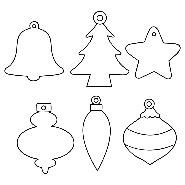 christmas ornament coloring pages to print and color for kids, including the ornaments