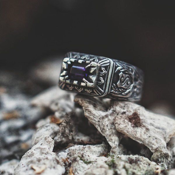 Amethyst Gothic Ring Medieval Ring, Medieval Rings, Amethyst Engagement Ring, Gothic Ring, Amethyst Ring Engagement, Men Rings, Gothic Rings, The Ring, Mens Jewelry